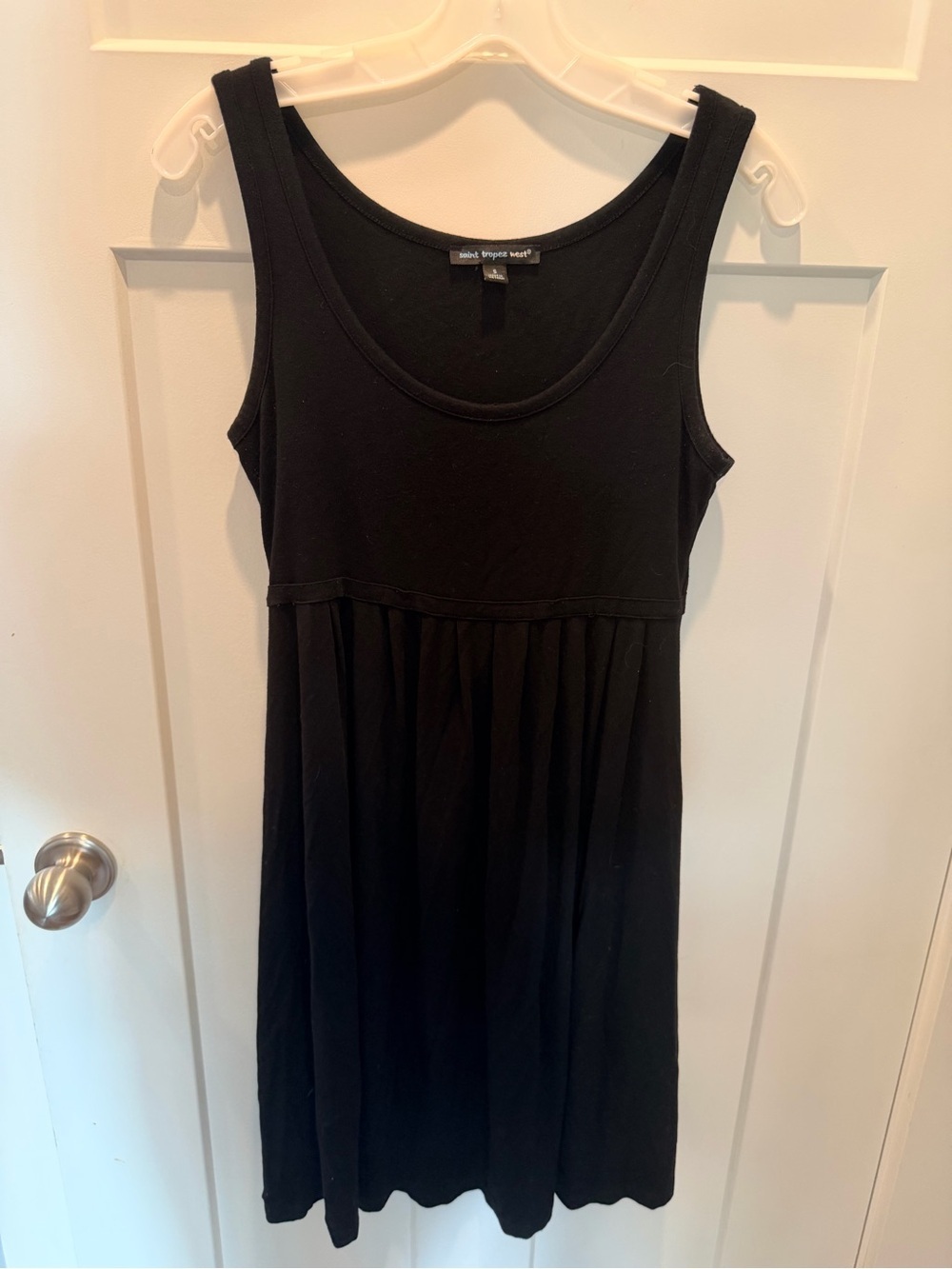 Saint Tropez West Black Empire Waist Stretch Tank Dress S